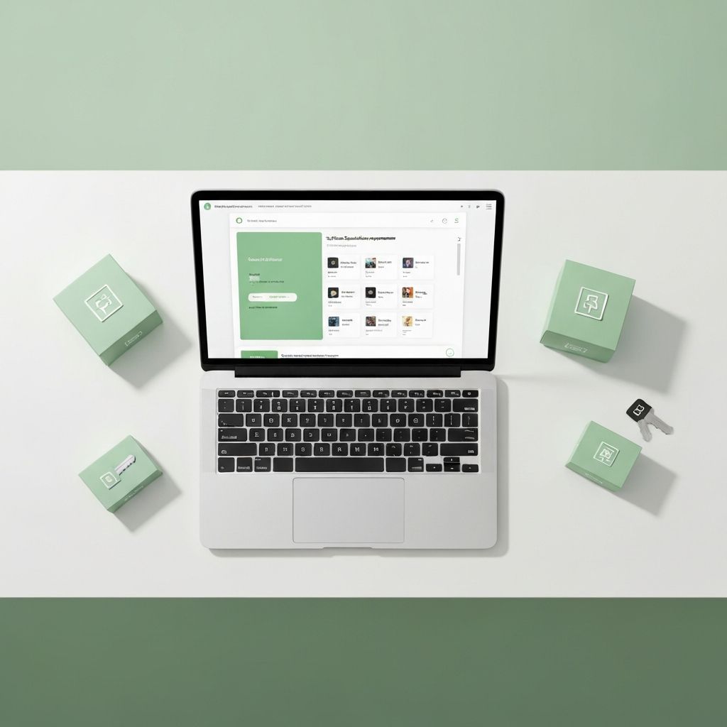 Software license management dashboard on a laptop for startup procurement
